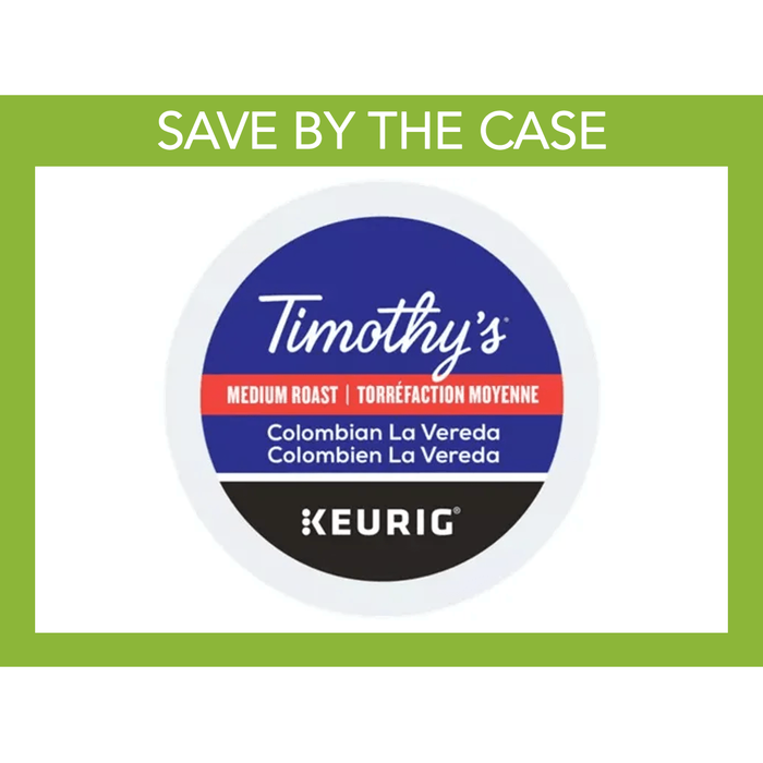 K - Cup - Timothy's - Coffee - Medium - Colombian La Vereda - Miller & Bean Coffee Company