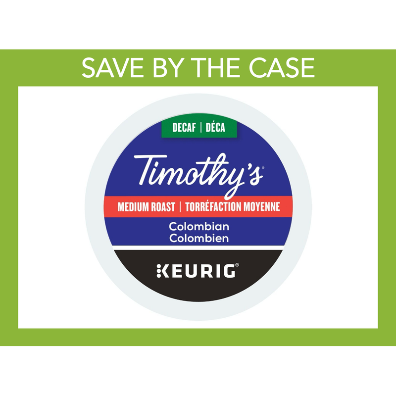 K - Cup - Timothy's - Coffee - Medium - Decaf Colombian - Miller & Bean Coffee Company