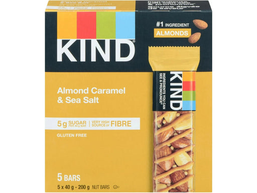 KIND Almond Caramel & Sea Salt Bars - 5 Bars x 40g - Miller & Bean Coffee Company