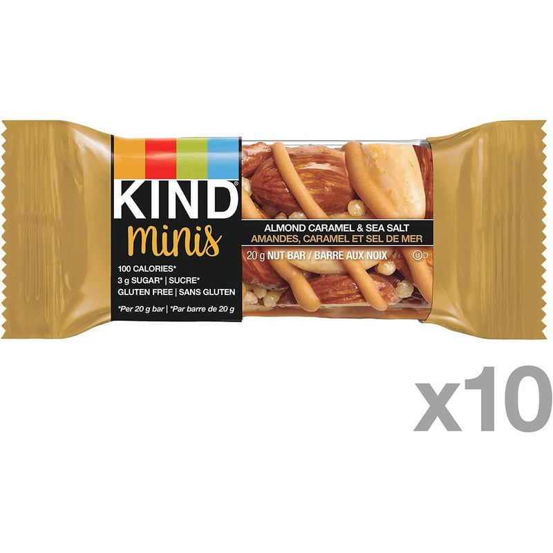 KIND Minis Caramel Almond & Sea Salt Bars - 10 x 20g - Miller & Bean Coffee Company