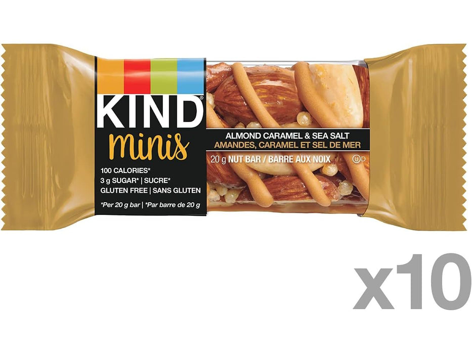 KIND Minis Caramel Almond & Sea Salt Bars - 10 x 20g - Miller & Bean Coffee Company