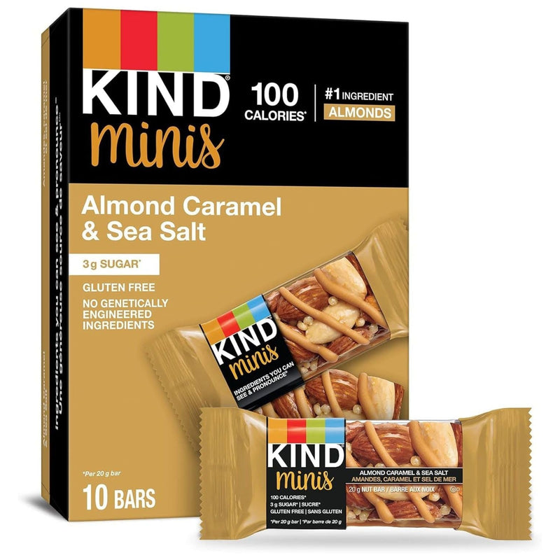 KIND Minis Caramel Almond & Sea Salt Bars - 10 x 20g - Miller & Bean Coffee Company