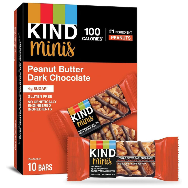 KIND Minis Peanut Butter Dark Chocolate Bars - 10 x 20g - Miller & Bean Coffee Company