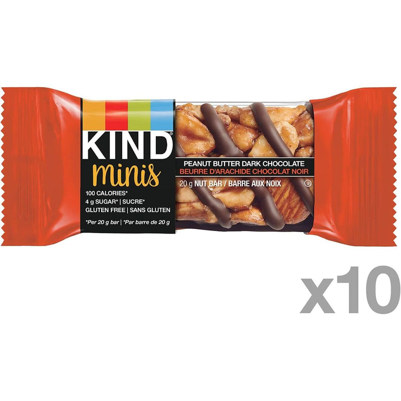KIND Minis Peanut Butter Dark Chocolate Bars - 10 x 20g - Miller & Bean Coffee Company