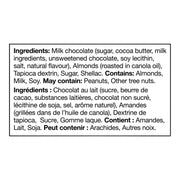 Ingredients and allergen information for Kirkland Signature Milk Chocolate Covered Almonds