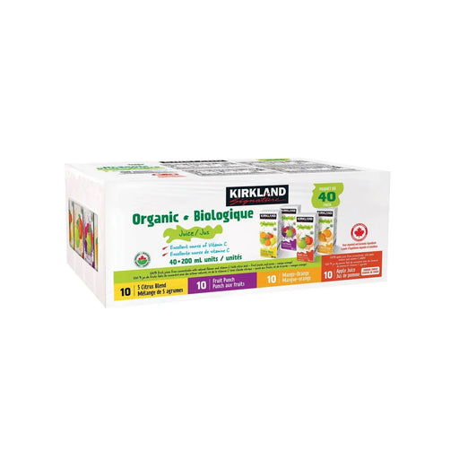 Kirkland Signature Organic Juice Assorted 40 x 200ml - Miller & Bean Coffee Company