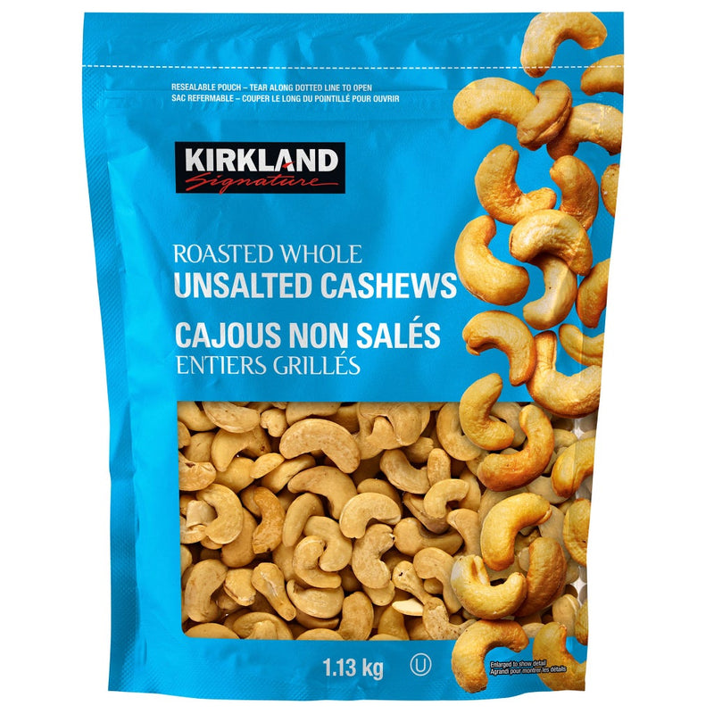 Kirkland Signature - Roasted Whole Unsalted Cashews - 1.13kg - Miller & Bean Coffee Company
