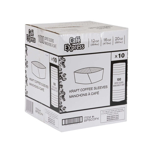 Kraft Coffee Sleeves - Case of 1000 - Fits 12oz to 20oz - Miller & Bean Coffee Company