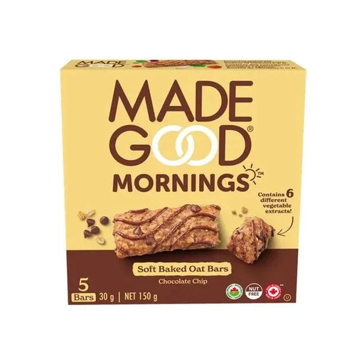Made Good Mornings Chocolate Chip Soft Baked Oat Bars - 5 x 30 g - Miller & Bean Coffee Company