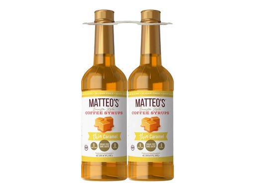 Matteo's Sugar Free Coffee Syrup - Caramel - 2 x 1L Bottle - Miller & Bean Coffee Company