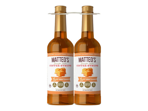 Matteo's Sugar Free Coffee Syrup - Salted Caramel - 2 x 1L Bottle - Miller & Bean Coffee Company
