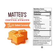 Matteo's Sugar Free Coffee Syrup - Salted Caramel - 2 x 1L Bottle - Miller & Bean Coffee Company