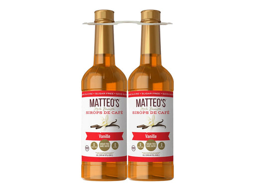 Matteo's Sugar Free Coffee Syrup - Vanilla - 2 x 1L Bottle - Miller & Bean Coffee Company