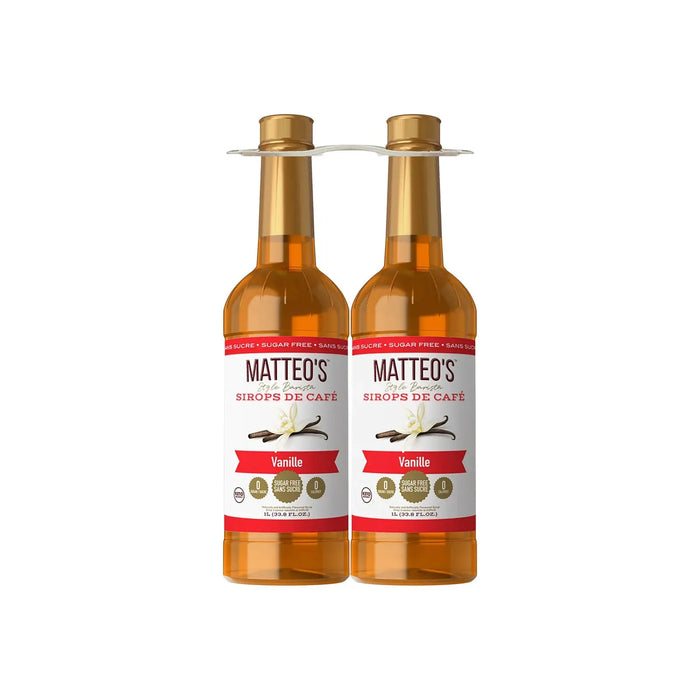Matteo's Sugar Free Coffee Syrup - Vanilla - 2 x 1L Bottle - Miller & Bean Coffee Company