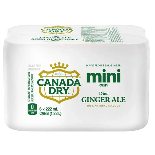 Mini - Cans - Diet Ginger Ale - 6 x 222ml - Miller & Bean Coffee Company