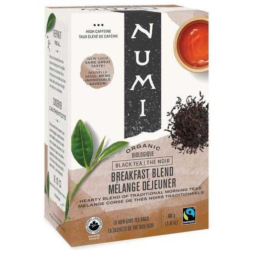 Numi Organic Tea - Breakfast Blend - Box of 18 - Miller & Bean Coffee Company