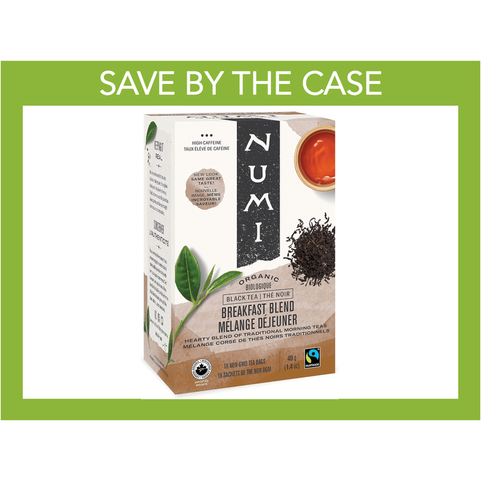 Numi Organic Tea - Breakfast Blend - Box of 18 - Miller & Bean Coffee Company