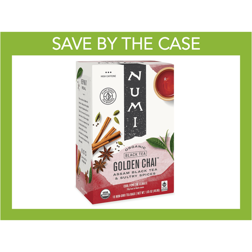 Numi Organic Tea - Golden Chai - Box of 18 - Miller & Bean Coffee Company