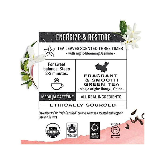 Numi Organic Tea - Jasmine Green - Box of 18 - Miller & Bean Coffee Company