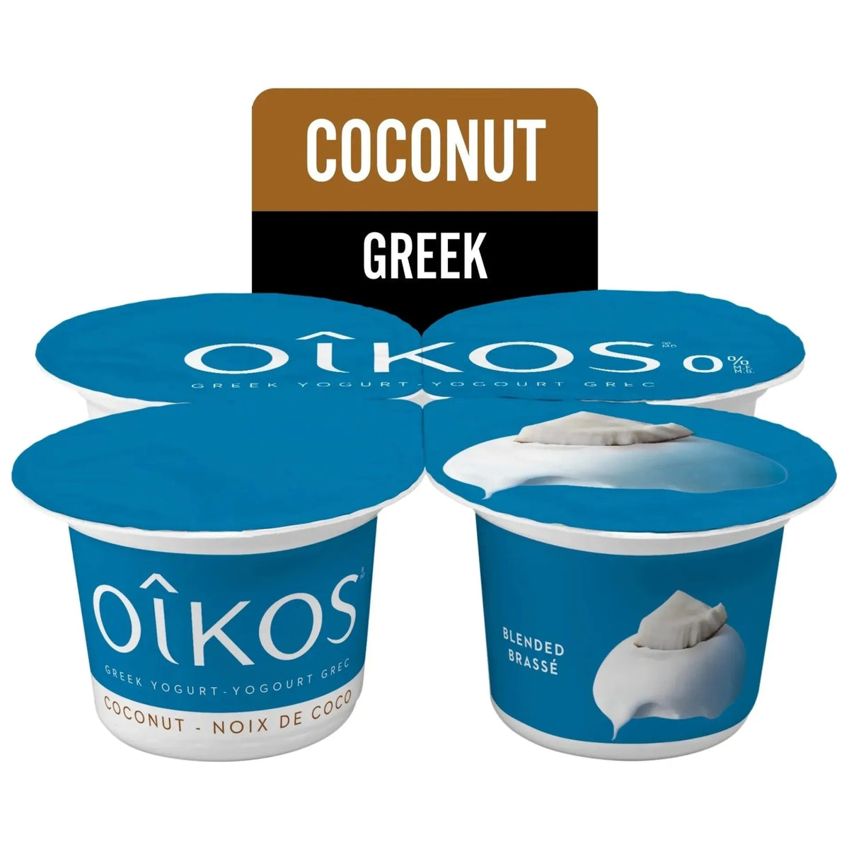 OIKOS Greek Yogurt - Coconut Flavour - Pack of 4 x 100g - Miller