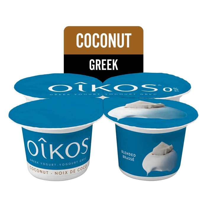 OIKOS Greek Yogurt - Coconut Flavour - Pack of 4 x 100g - Miller & Bean Coffee Company