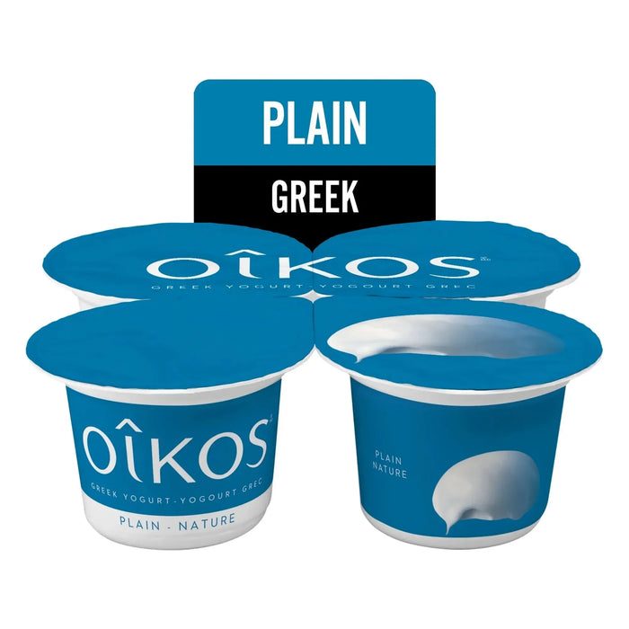OIKOS Greek Yogurt - Plain - Pack of 4 x 100g - Miller & Bean Coffee Company