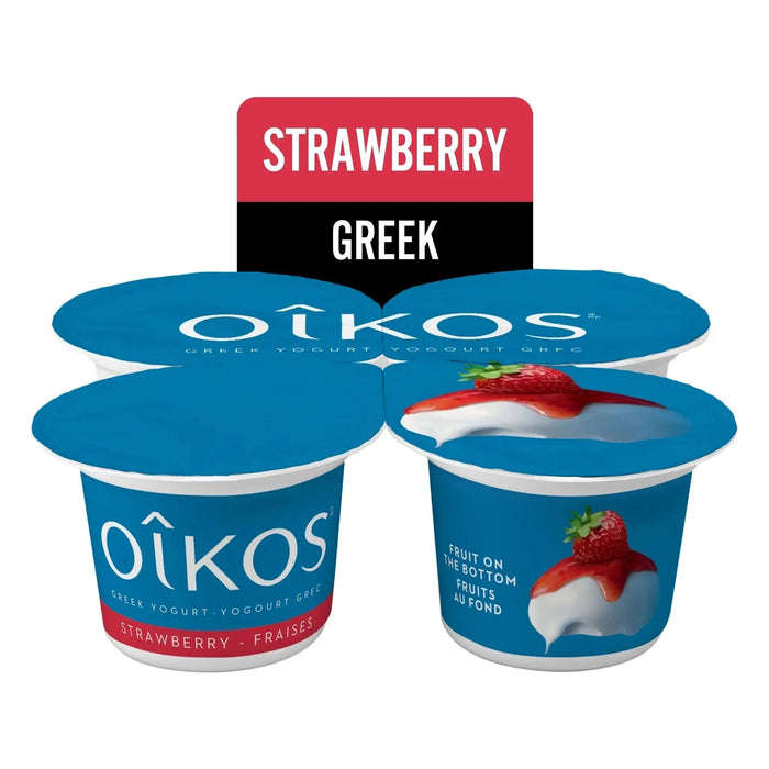 OIKOS Greek Yogurt - Strawberry Flavour - Pack of 4 x 100g - Miller & Bean Coffee Company