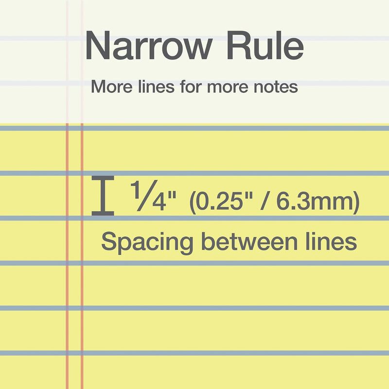 Oxford legal pad narrow ruled and perforated sheet details