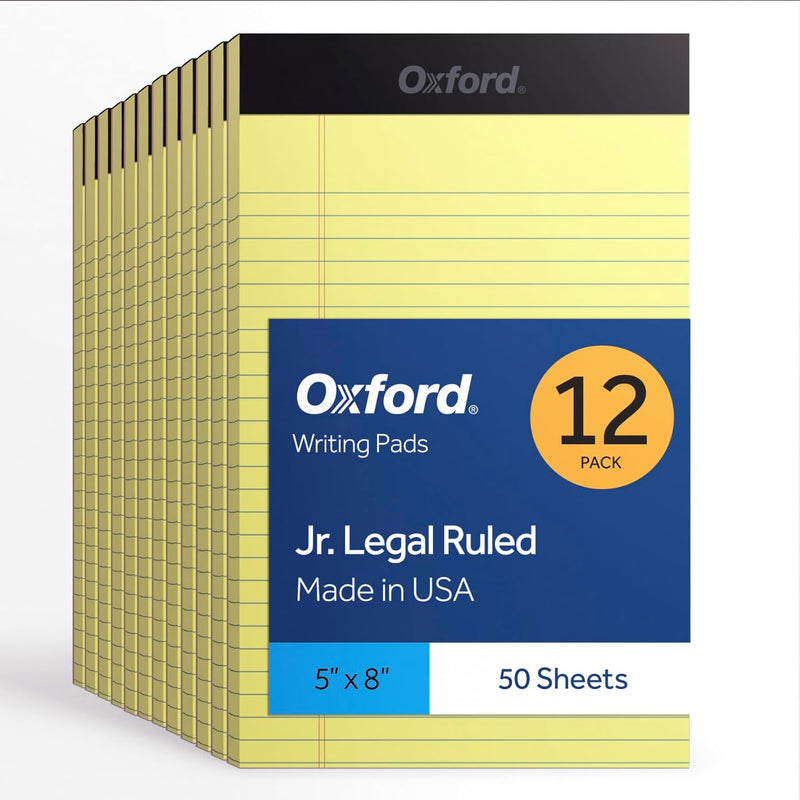 Oxford - Legal Pads - Canary Yellow - 5 in × 8 in - Pack of 12 - Miller & Bean Coffee Company