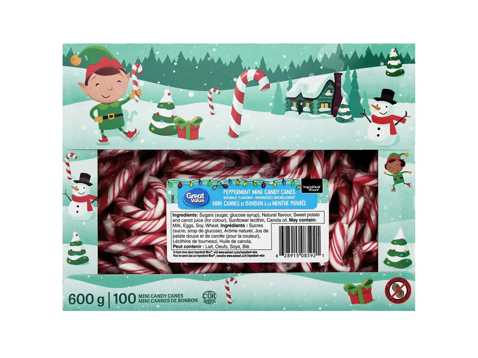 Peppermint Mini Candy Canes - Box of 100 Mini - Miller & Bean Coffee Company