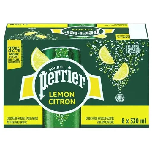 Perrier Cans Lemon 8 x 330ml - Miller & Bean Coffee Company