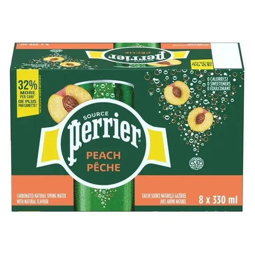 Perrier Cans Peach 8 x 330ml - Miller & Bean Coffee Company