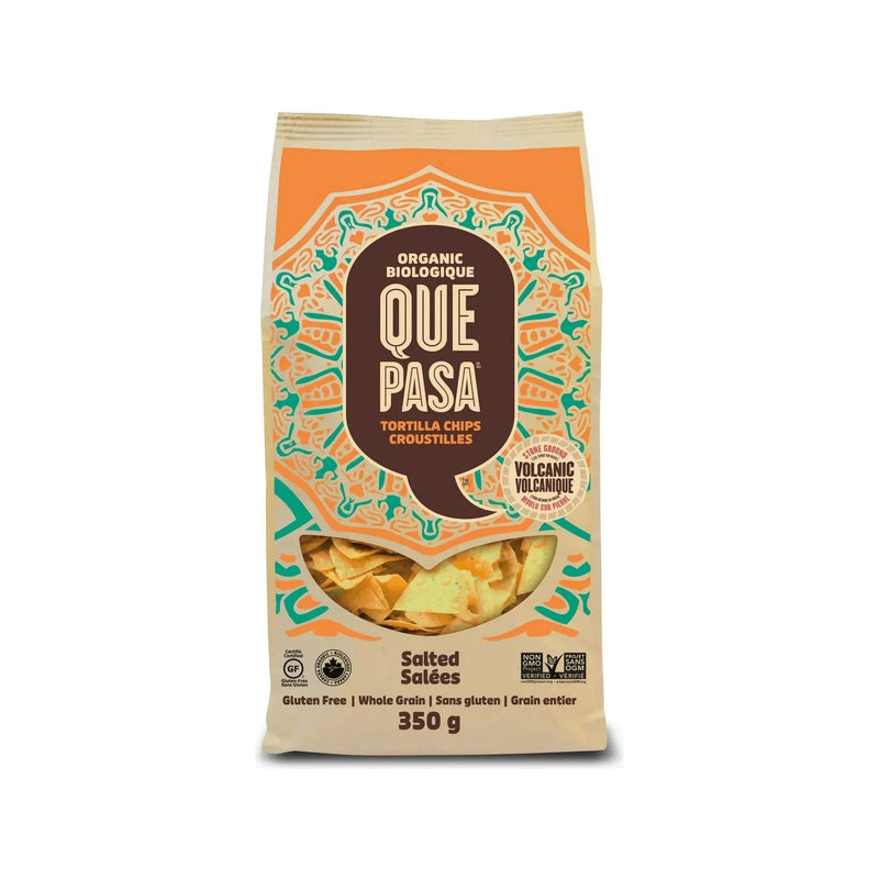 Que Pasa Organic Salted Tortilla Chips - 350 g - Miller & Bean Coffee Company