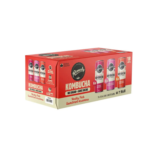 Remedy Kombucha - Variety Pack of 18 x 355ml - Miller & Bean Coffee Company
