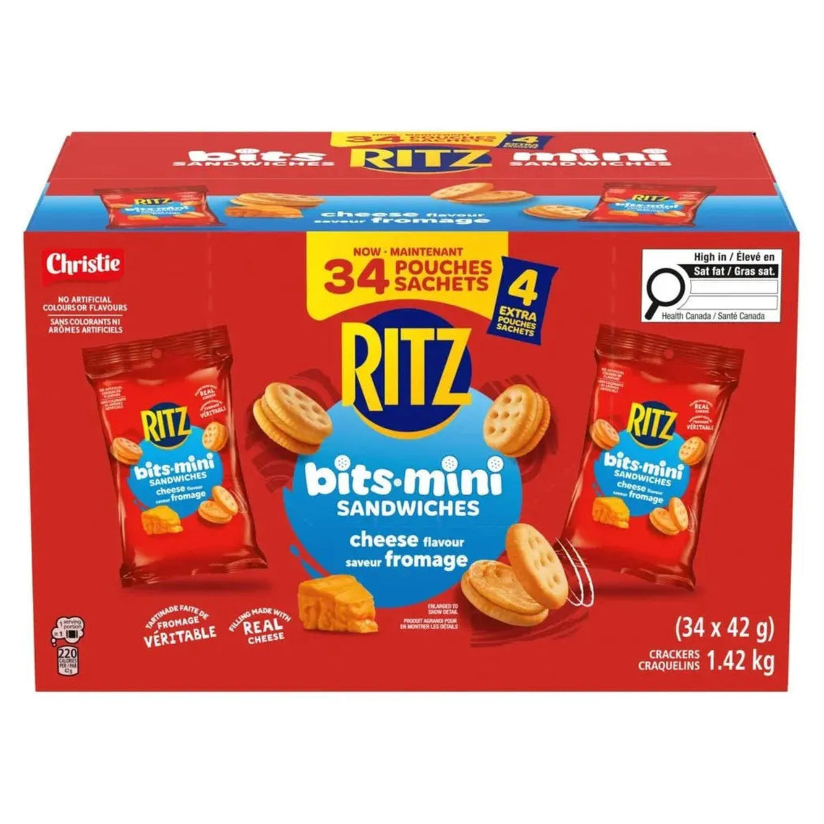 リッツ Ritz Mini Bits Cheese Flavoured Sandwiches 34 x 42g - Miller