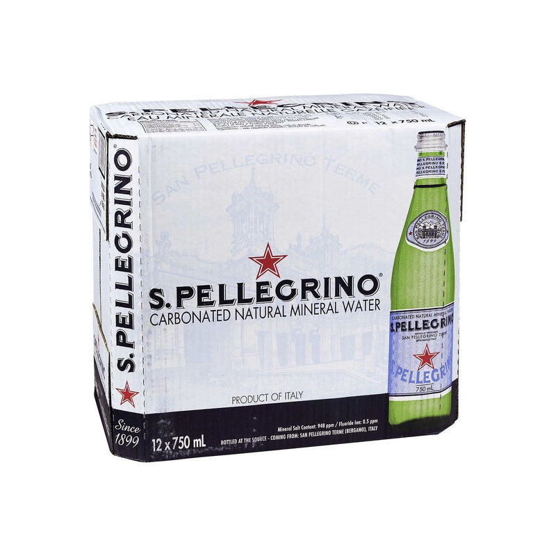 San Pellegrino Carbonated Mineral Water 15 × 750 mL (glass) - Miller & Bean Coffee Company