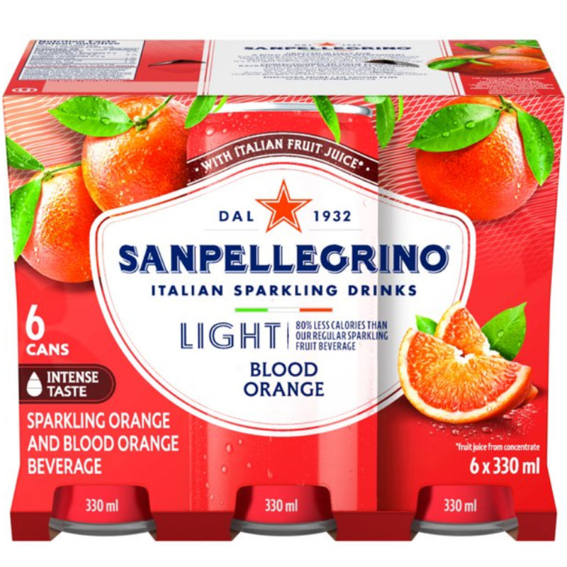 San Pellegrino - Light Sparkling Fruit Beverage - Blood Orange - 6 × 330mL - Miller & Bean Coffee Company