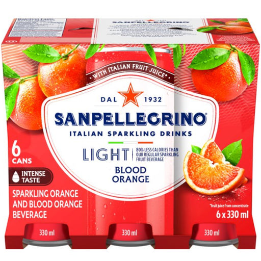 San Pellegrino - Light Sparkling Fruit Beverage - Blood Orange - 6 × 330mL - Miller & Bean Coffee Company