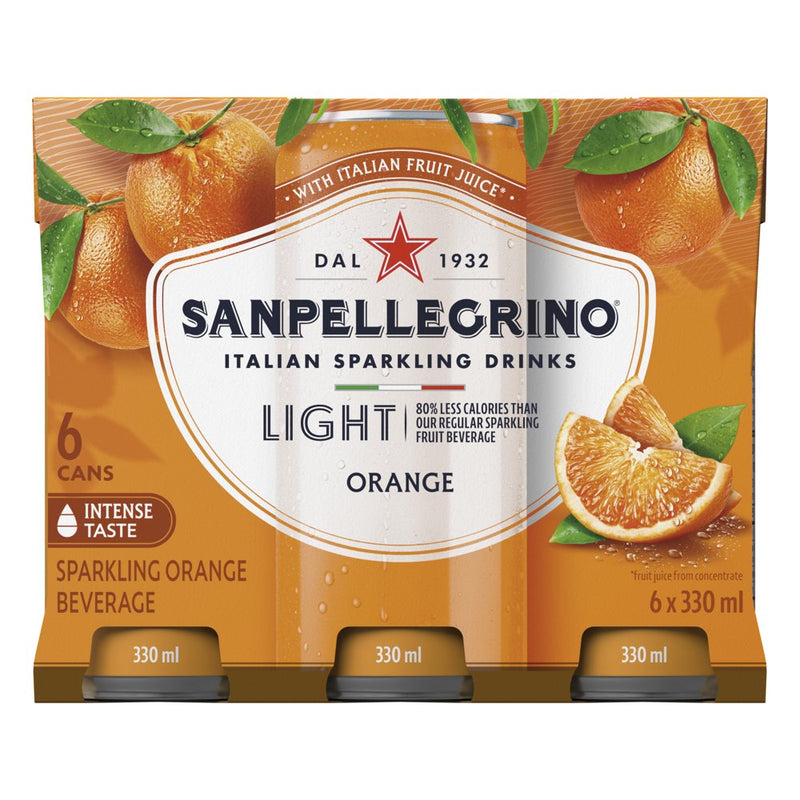 San Pellegrino - Light Sparkling Fruit Beverage - Orange - 6 × 330mL - Miller & Bean Coffee Company