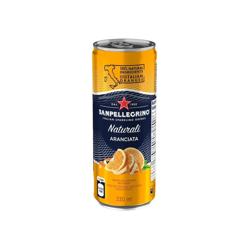 San Pellegrino Sparkling Beverage - Aranciata - 24 × 330ml - Miller & Bean Coffee Company