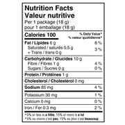 SkinnyPop Original Popcorn nutrition facts for one 18g bag