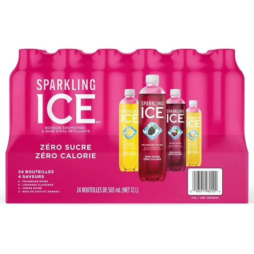 Sparkling ICE - Pink - Flavoured Water Beverage Variety Pack - 24 x 503ml - Miller & Bean Coffee Company