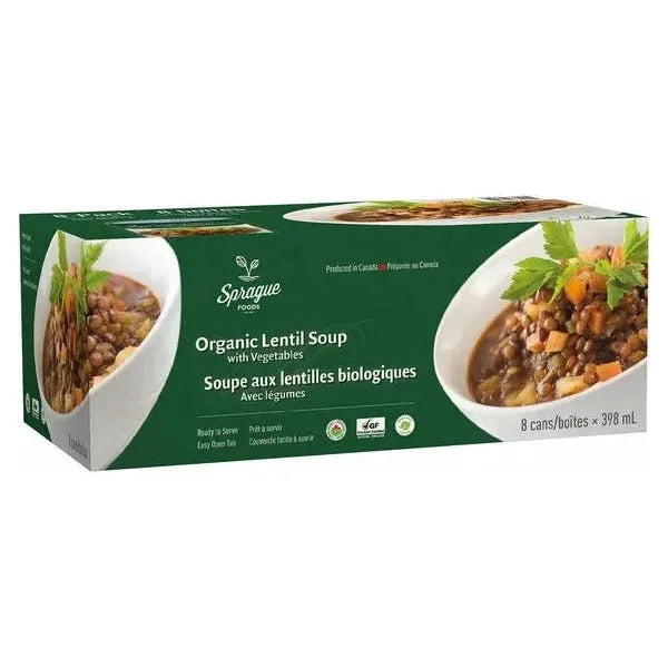 Sprague - Organic Lentil Soup With Vegetables - Case of 8 x 398ml - Miller & Bean Coffee Company