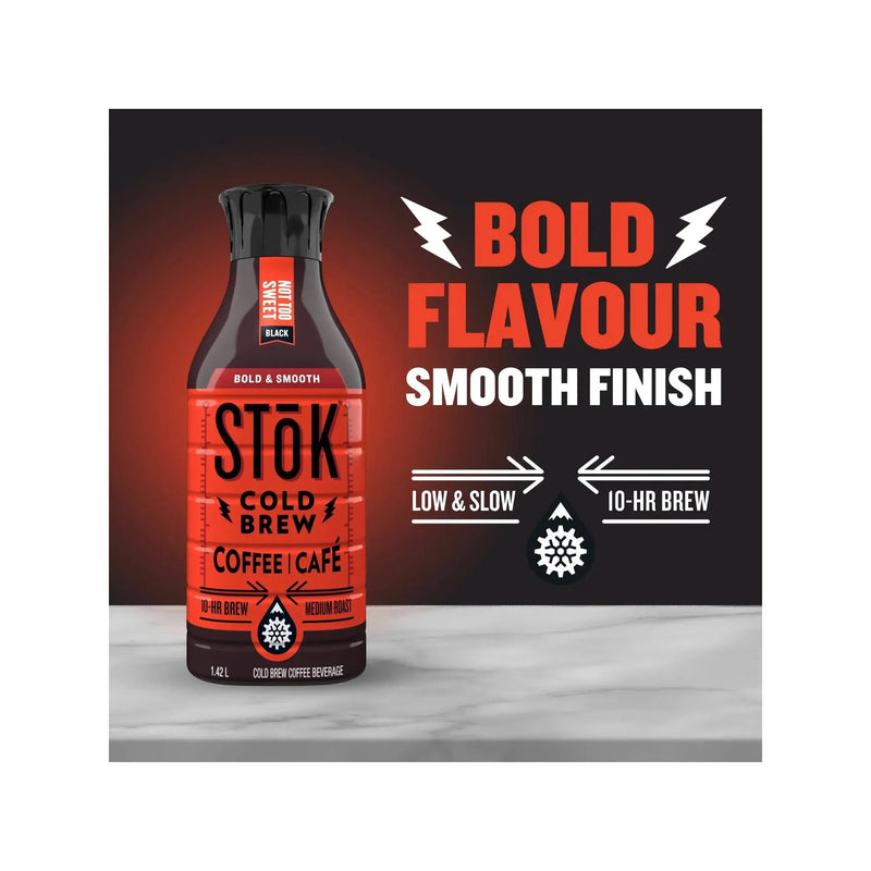 Stok Cold Brew Coffee - Black - Lightly Sweetened - 1.42 L - Miller & Bean Coffee Company