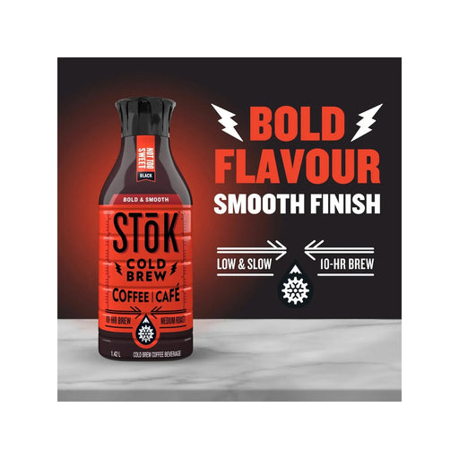 Stok Cold Brew Coffee - Black - Lightly Sweetened - 1.42 L - Miller & Bean Coffee Company