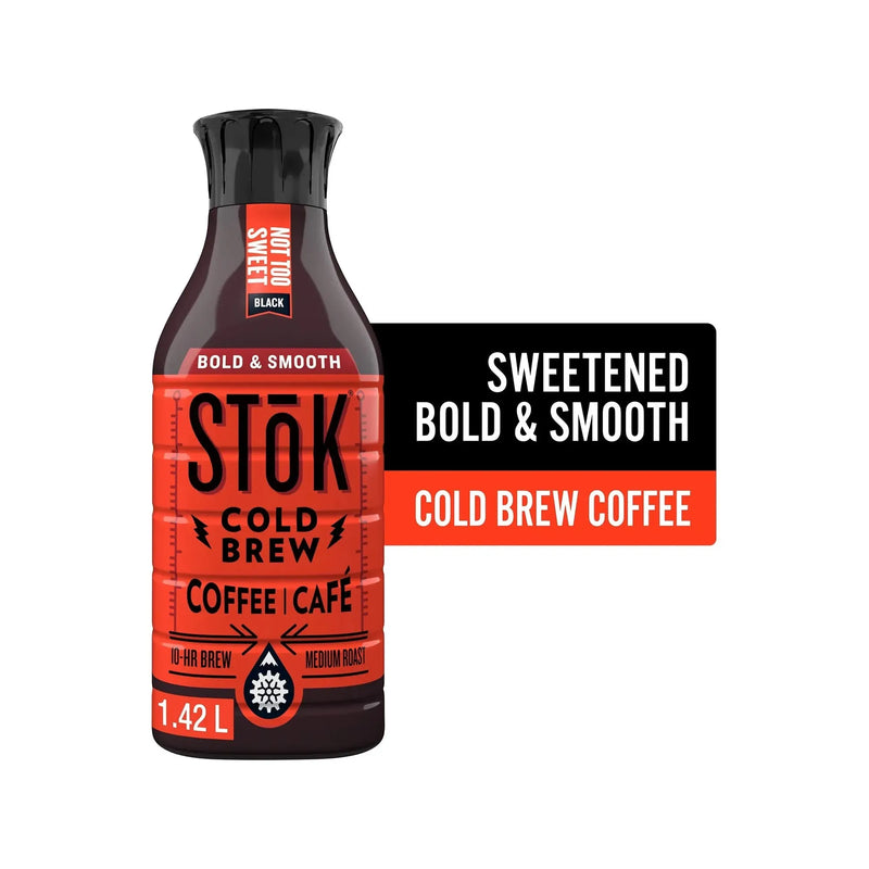 Stok Cold Brew Coffee - Black - Lightly Sweetened - 1.42 L - Miller & Bean Coffee Company