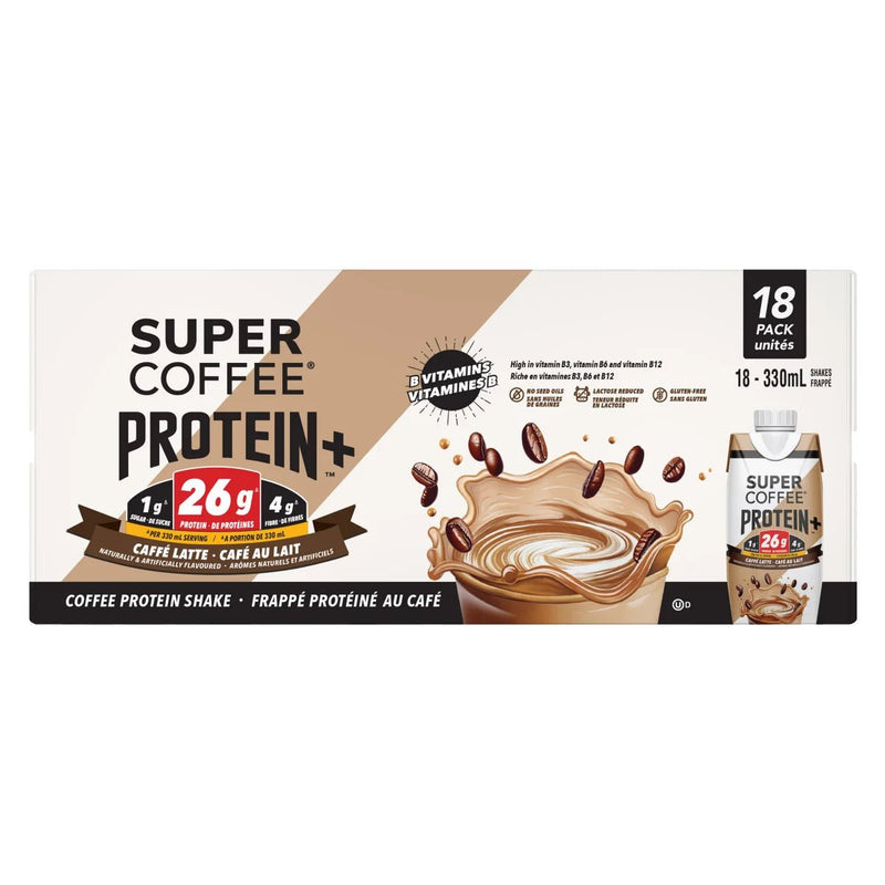 Super Coffee Protein - Caffe Latte Protein Shake - 18x330ml - Miller & Bean Coffee Company