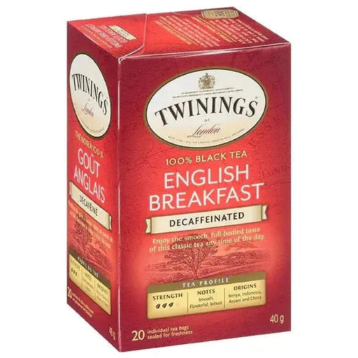 Twinings - English Breakfast Decaf - Pkg 20 - Miller & Bean Coffee Company
