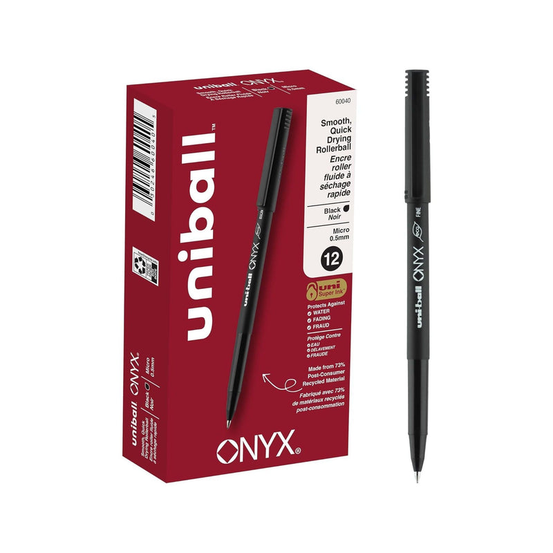 Uni - ball Roller Rollerball Pens - 0.5mm - Black - Pack of 12 - Miller & Bean Coffee Company