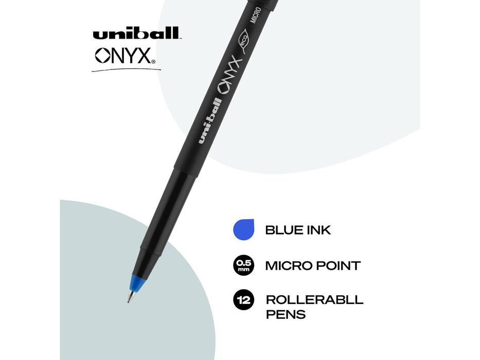 Uni - ball Roller Rollerball Pens - 0.5mm - Blue - Pack of 12 - Miller & Bean Coffee Company